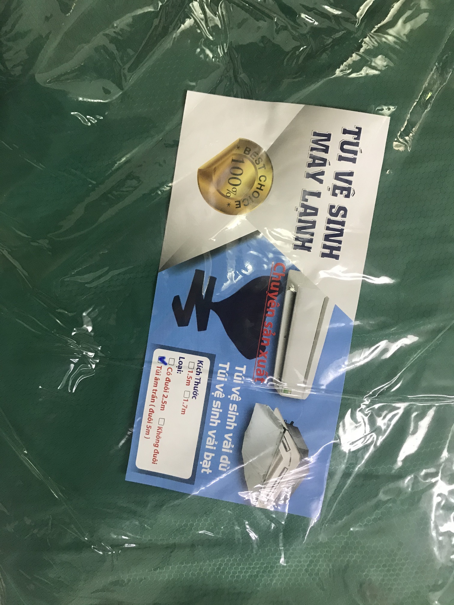 [HCM]túi vệ sinh máy lạnh loại âm trần cao cấp (đuôi 3m) / túi trùm vệ sinh máy lạnh âm trần cao cấp (đuôi 3m)