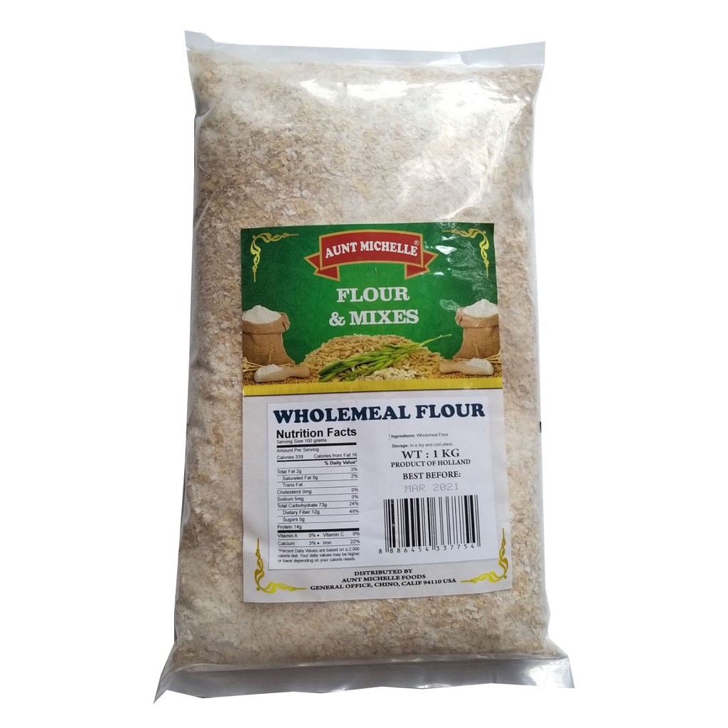 Bột mì cán dẹp nguyên cám Whole Meal Flour - Xuất xứ Hà Lan 1kg