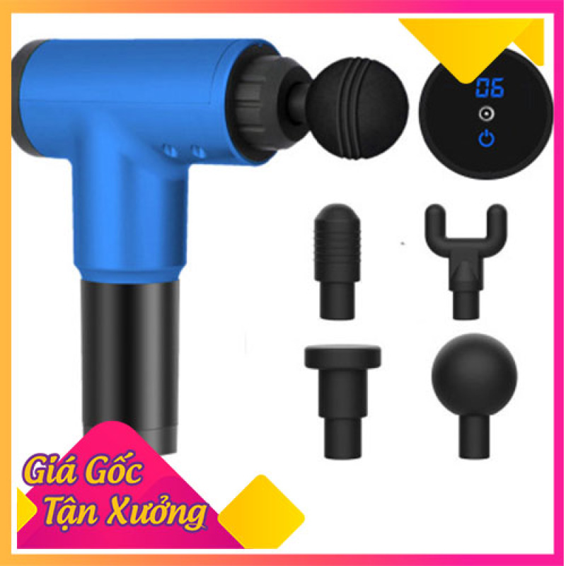 Bảng giá Súng Massage cầm tay 20 chế độ rung nhập khẩu chính ngạch - Máy massage thế hệ mới 6 Đầu trị liệu giúp giảm đau, căng cơ đem lại sự thoải mái