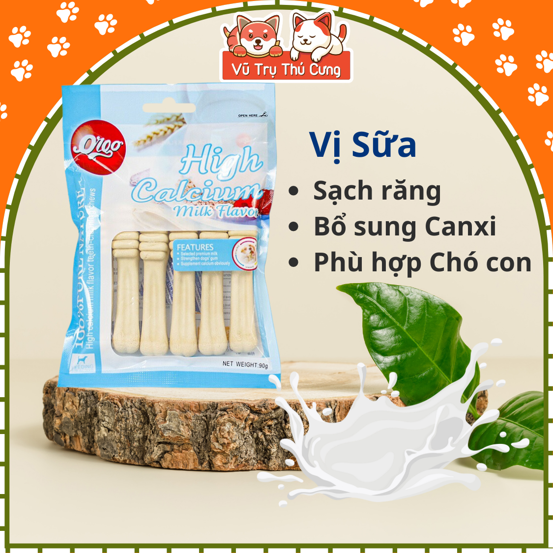 Xương gặm sạch răng cho Chó ORGO - Xương gặm bánh thưởng giúp sạch răng thơm miêng, bổ sung canxi