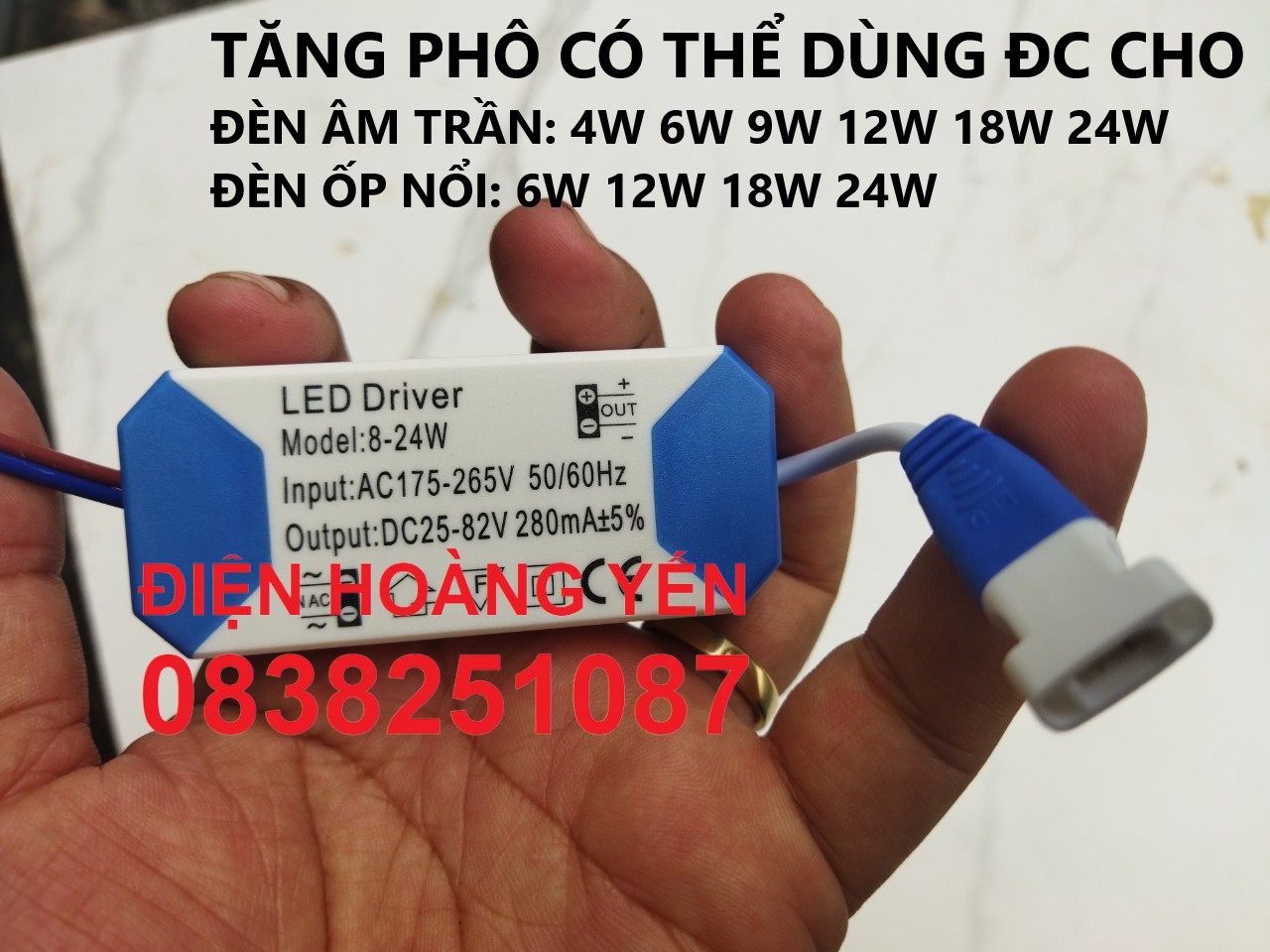 [HCM]tăng phô(driver) 8-24w