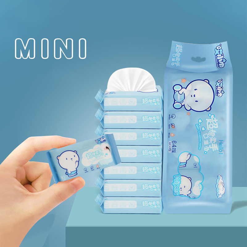 Túi khăn giấy ướt mini bỏ túi - khăn ướt trẻ em - khăn vệ sinh, lau tay đa năng