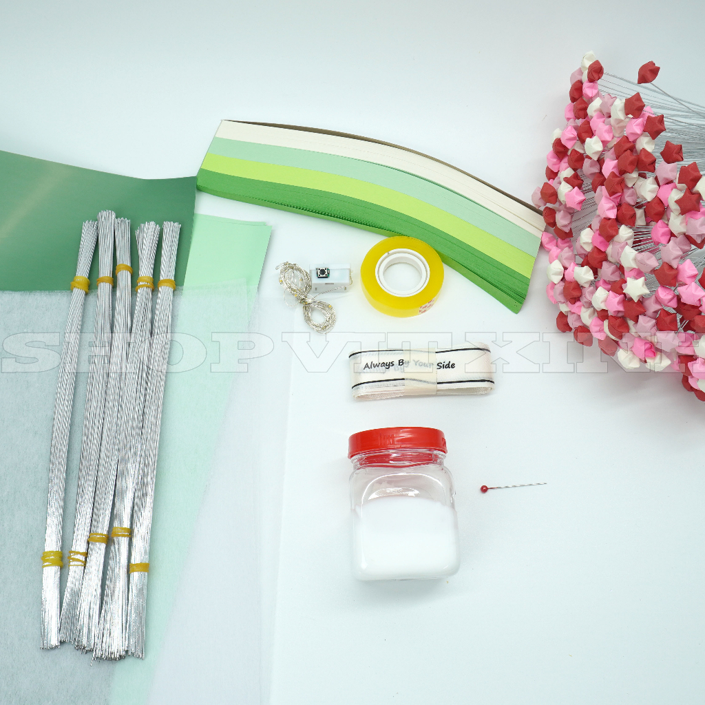 Set Nguyên Liệu Làm Bó Hoa Sao 520 Bông