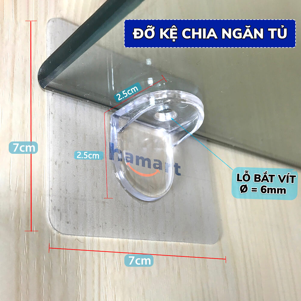 Miếng Dính Tường Kê Sàn Hamart Móc Dán Tường Lót Sàn Kê Ván BẢN DÀY Siêu Chịu Lực 5KG KO KHOAN ĐỤC