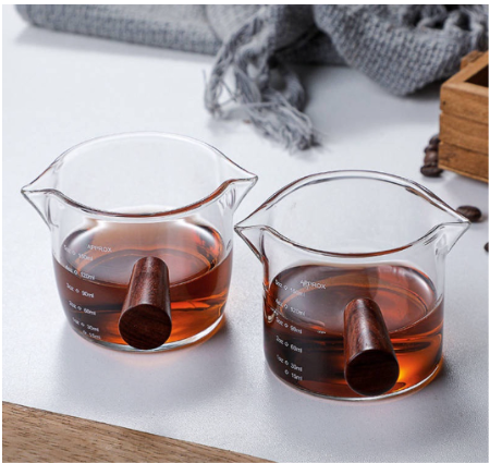 Cốc đong cà phê thuỷ tinh chịu nhiệt có 2 miệng rót 100ml