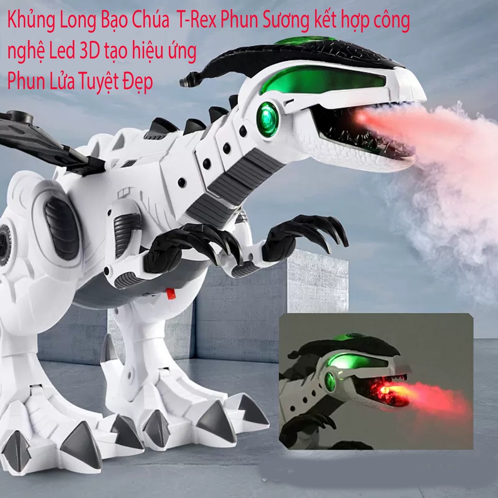 Khủng Long Robot Phun Khói - Lửa Điện xử dụng Pin