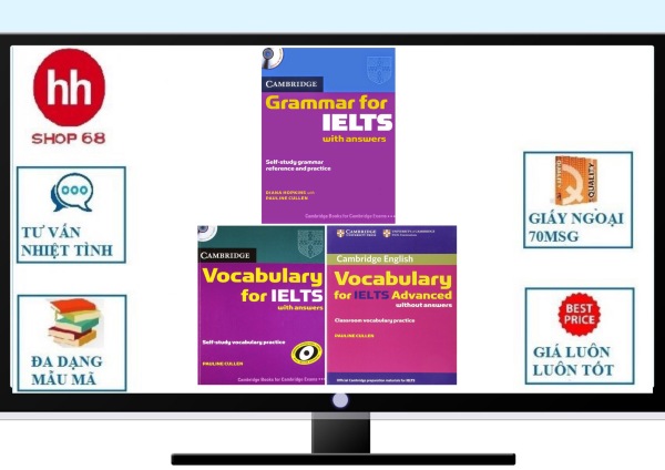 Combo 2 sách Vocabulary for IELTS và Grammar for IELTS (Tổng 3 sách)