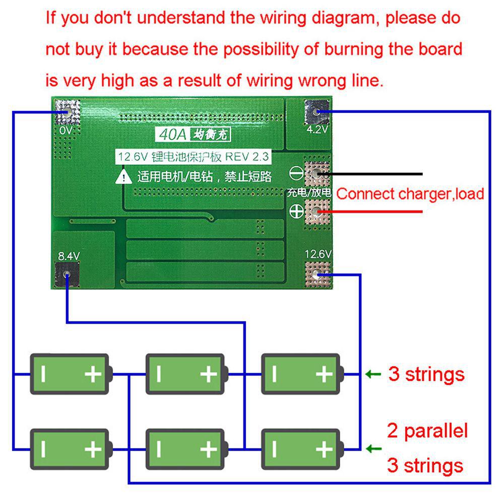 Mạch bảo vệ sạc Pin Lithium 3S 40A Li-ion