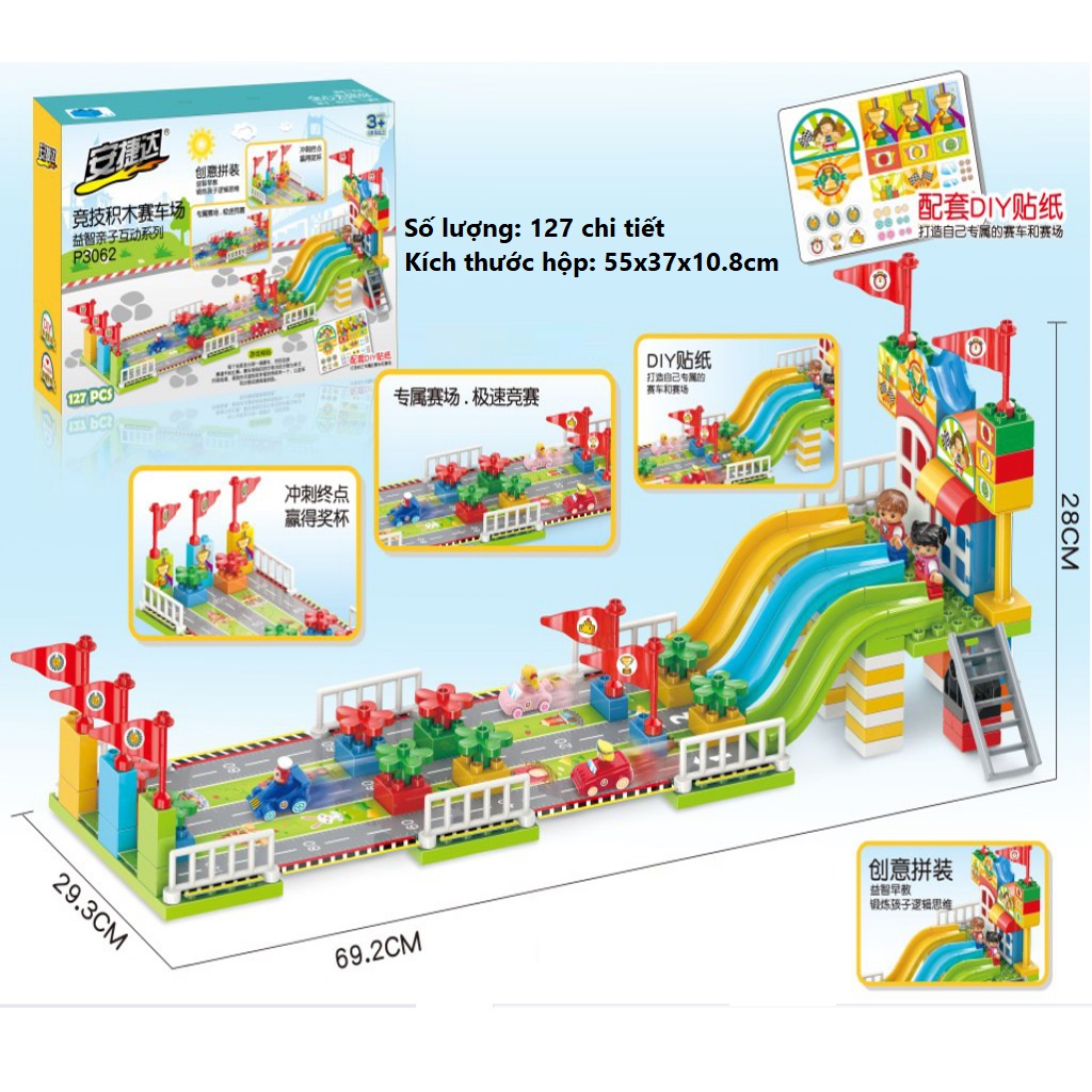 Assembled baby racing slide jigsaw puzzle toy kids birthday gift