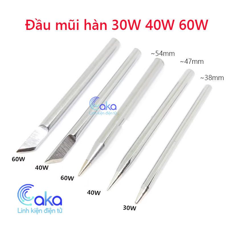 Đầu mỏ hàn điện Đầu mỏ hàn nung gia nhiệt 30W 40W 60W mũi hàn cao cấp tùy chọn