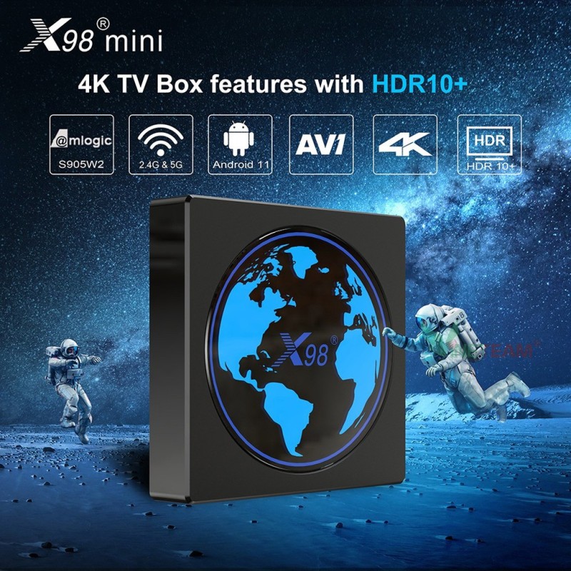 Tivi Box Android Mới 2021 Tivi box X98 Mini S905W2 2.4G/5G Wifi android 11.0 mới bộ nhớ 32G ram 4G xem phim HD 4K tv box xem nhiều kênh truyền hình giải trí bảo hành 12 tháng đầu android tv box