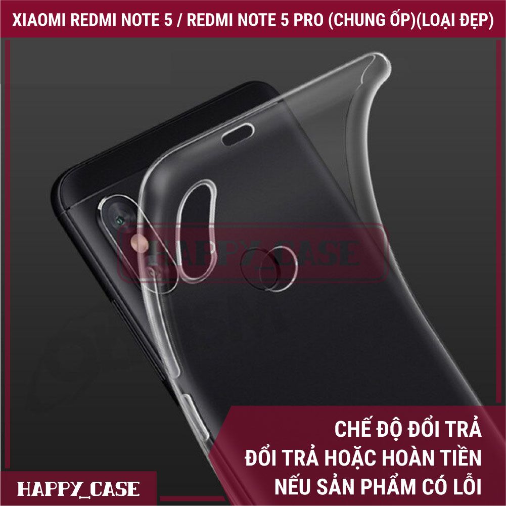 Ốp Lưng Điện Thoại XIAOMI REDMI NOTE 5 / REDMI NOTE 5 PRO (CHUNG ỐP)(LOẠI ĐẸP) Thin Transparent Silicon