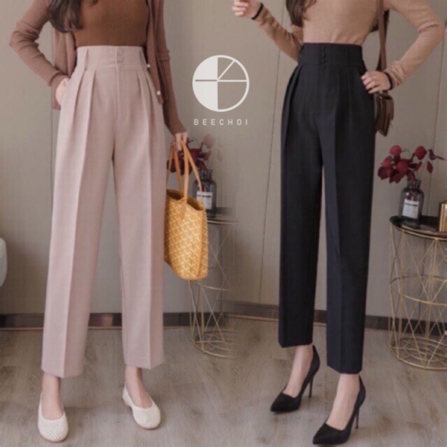 Quần baggy công sở cạp cao 3 cúc
