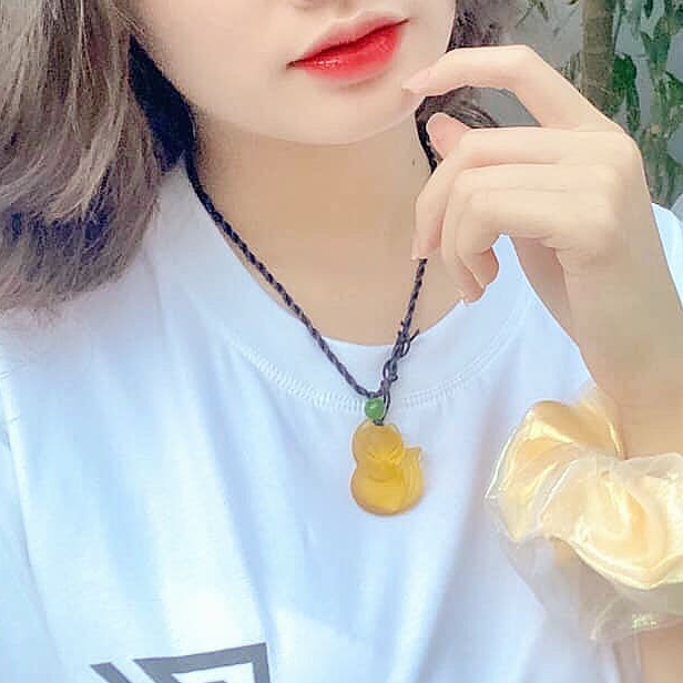 Dây Chuyền Hồ Ly Đá Phong Thủy Màu Vàng