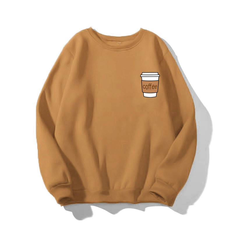 Áo sweater unisex nam nữ in logo ly coffee nhiều màu vải nỉ bông mềm mịn