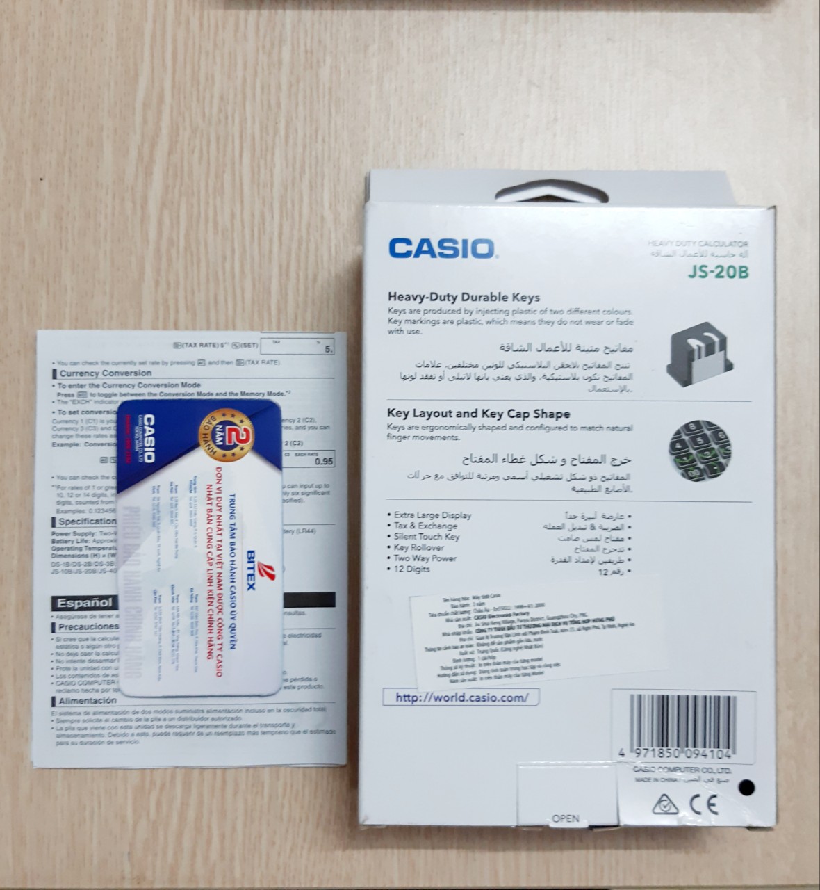 [HÀNG CHÍNH HÃNG] CASIO™Máy Tính Hiệu Suất Cao 12 số JS 20B