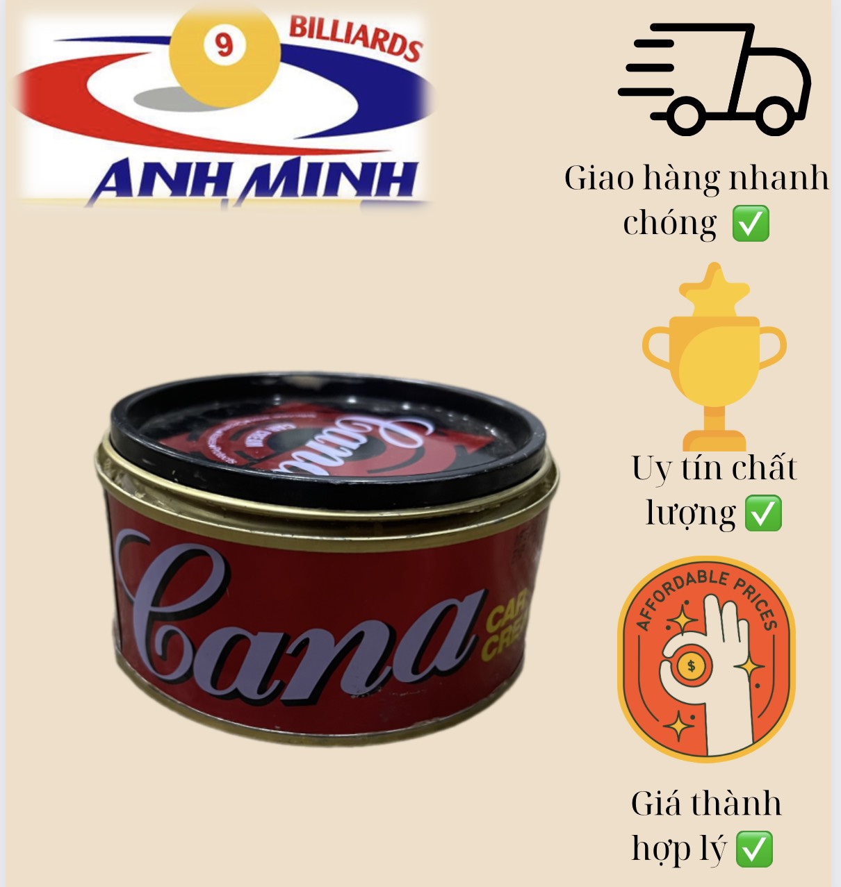 [HCM]HỘP CANA LAU BÓNG (BI) BIDA