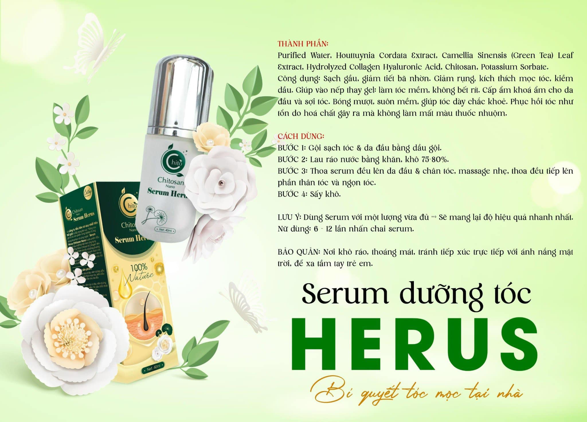 Serum Dưỡng Tóc Herus Nano Chitosan 50ml