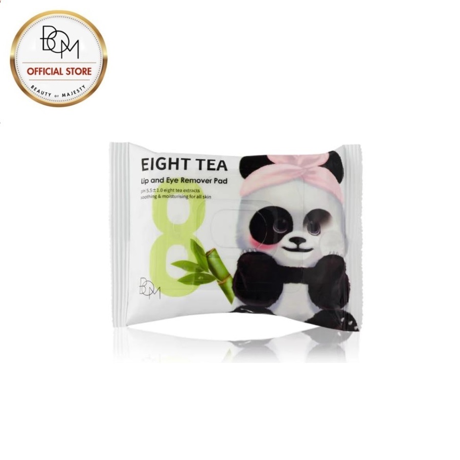 Khăn Ướt Tẩy Trang Mắt Môi BOM Chiết Xuất 8 Loại Trà Eight Tea Lips & Eyes