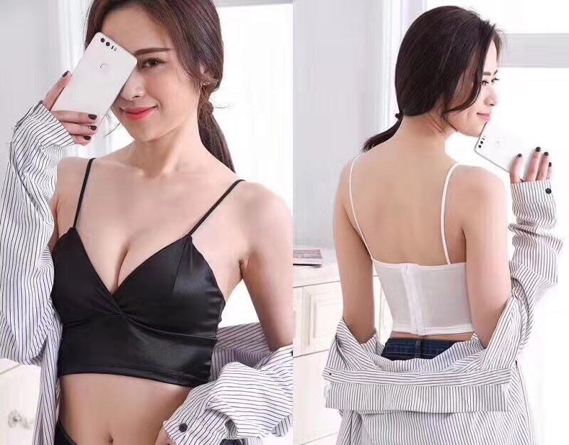 1 áo bra lụa bản to móc cài sau