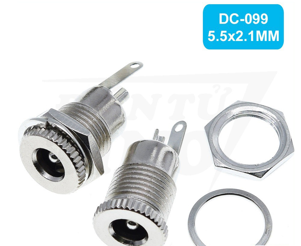 Jack DC 099 Kiểu Vặn Ren Chống Rung 5.5x2.1mm