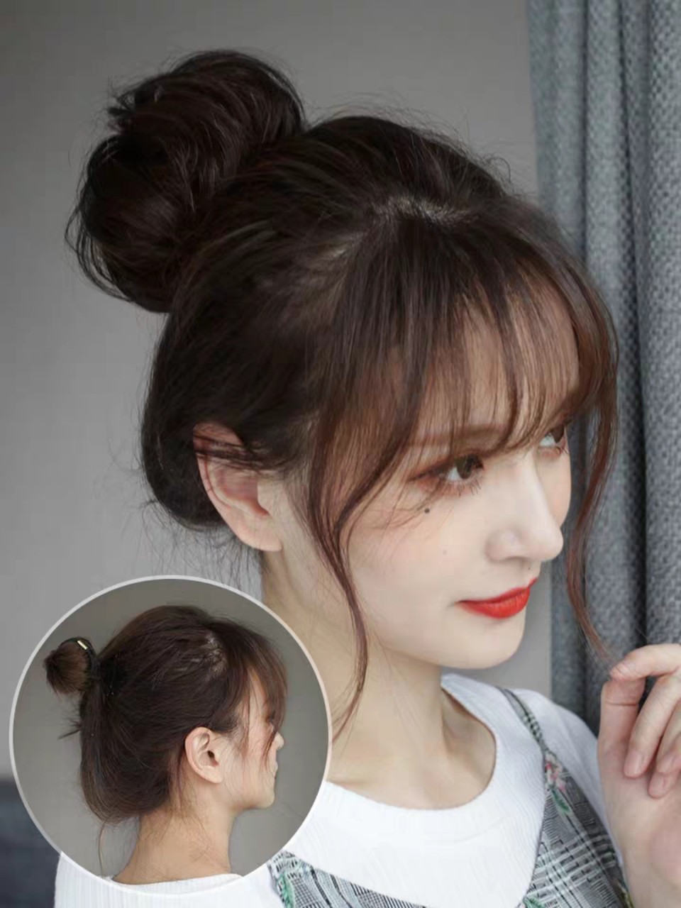 [ hàng loại 1 ] tóc giả nữ búi tỏi cao cấp, tóc giả búi, tóc búi củ tỏi, tóc búi phồng