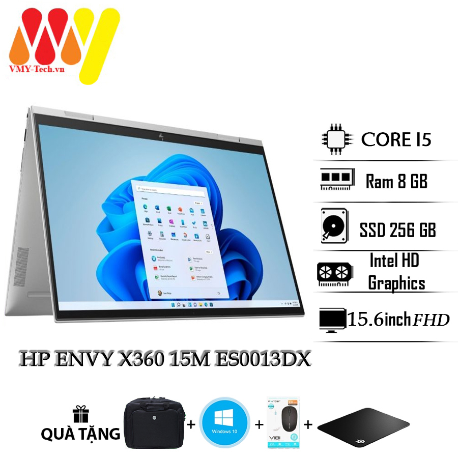 Hp envy x360 convertible laptop 15m-es0013dx, 15.6" fhd ips touch 2 in1 screen, core i5, ram 8gb, high configuration laptop, 100% new full box