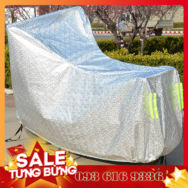 Bạt Phủ Xe, áo trùm xe máy, bac che xe may, Màn Chùm Xe May - Bạt Phủ Xe Máy cao cấp - Siêu bền , thách thức mọi thời tiết mẫu tráng bạc chống nắng