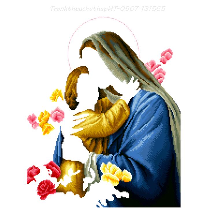 [HCM]Tranh đính đá Đức Mẹ VS154 – Tự đính