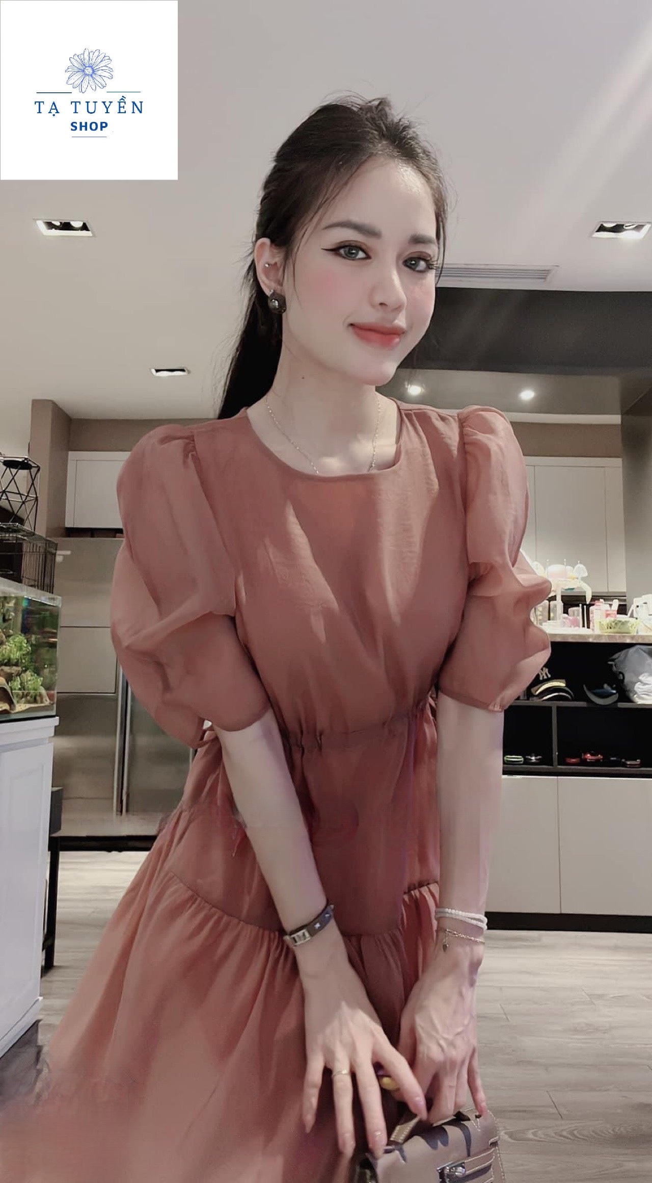 VÁY TƠ RÚT EO SANG CHẢNH