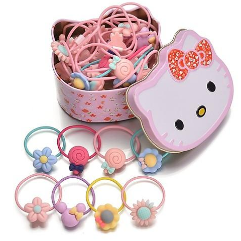 [HCM]HỘP 40 DÂY CỘT TÓC ĐỦ MÀU HÌNH MÈO SIÊU XINH CHO BÉ GÁI - DÂY THUN MỀM MẠI CO GIÃN TỐT LÀ MÓN QUÀ DỄ THƯƠNG CHO BÉ