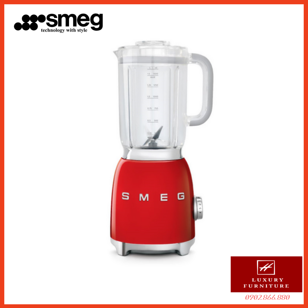 Máy xay sinh tố Smeg màu đỏ BLF01RDEU (535.43.639)