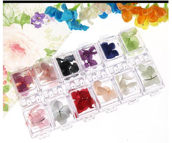 Set 12 màu hoa khô Nhật Bản trang trí móng