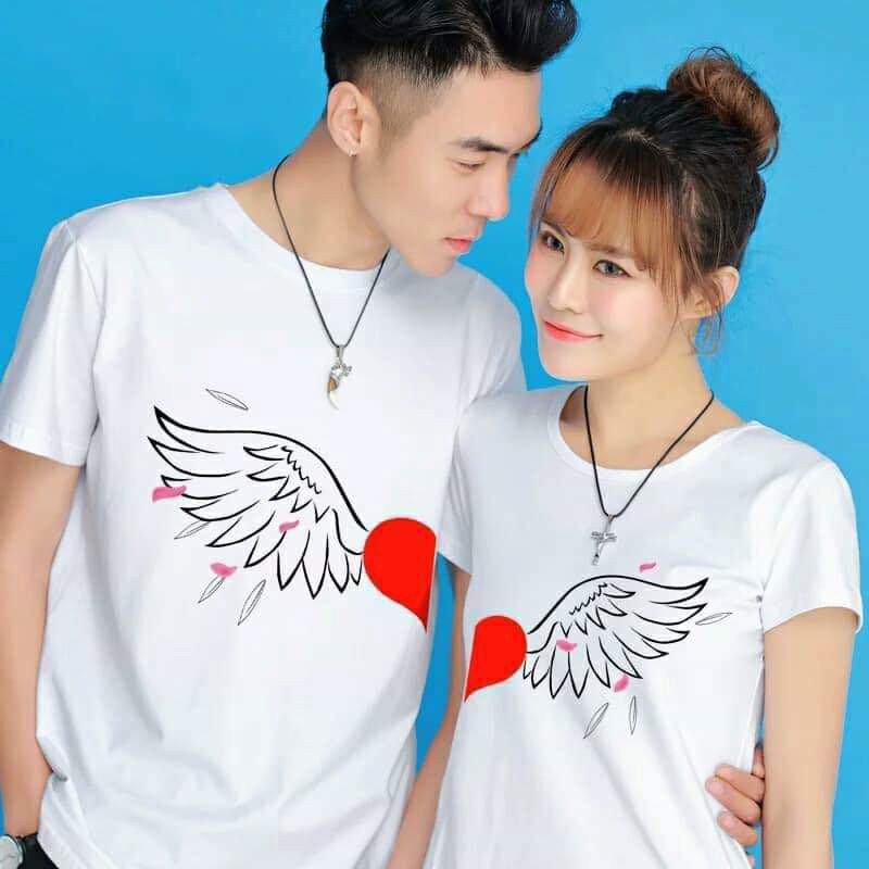 Áo thun đôi( giá đã gồm 2 áo) in cánh chim đỏ