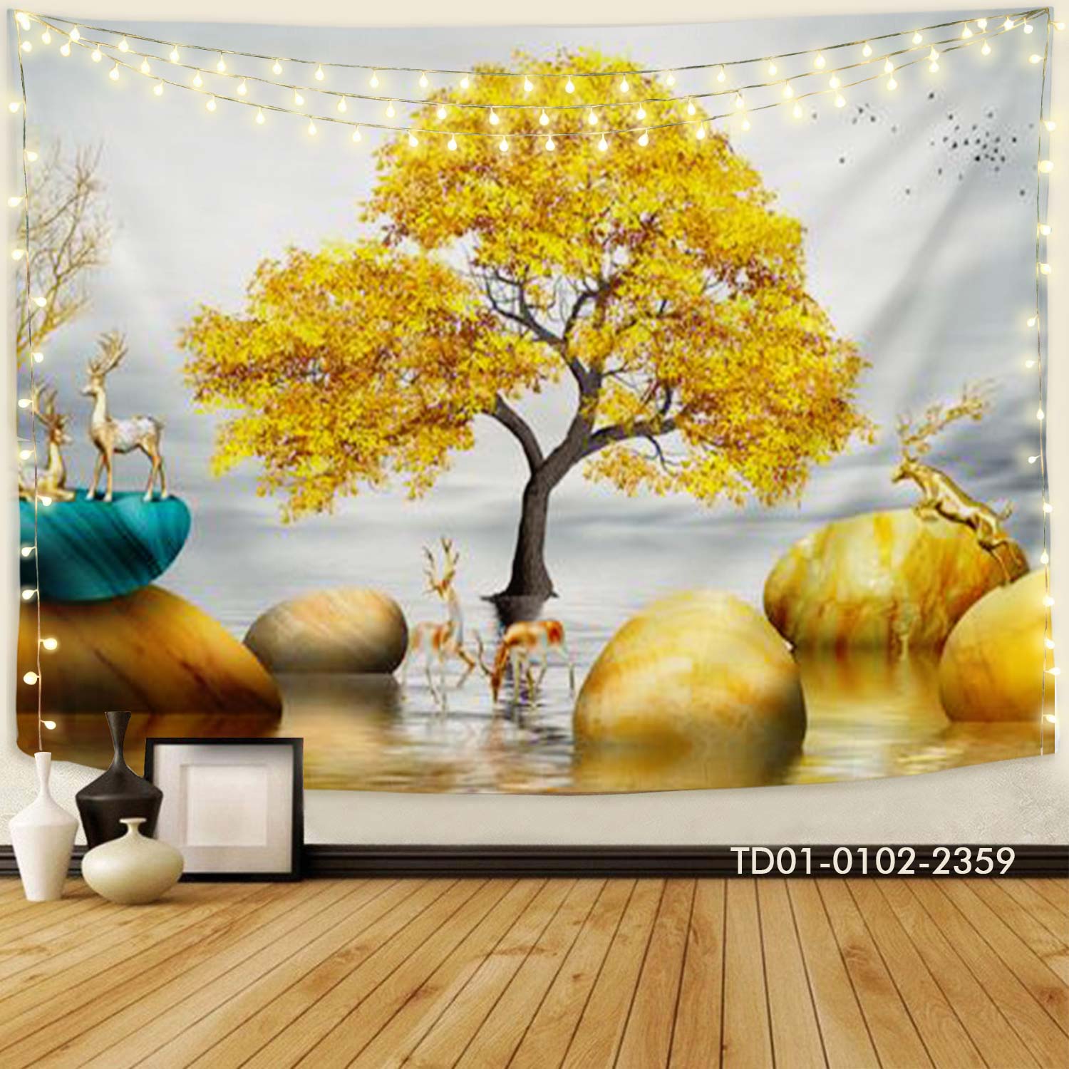 Tranh vải treo tường Tín Phát Decor phòng ngủ, phòng khách,...(TẶNG móc treo, miếng dán 2 mặt)