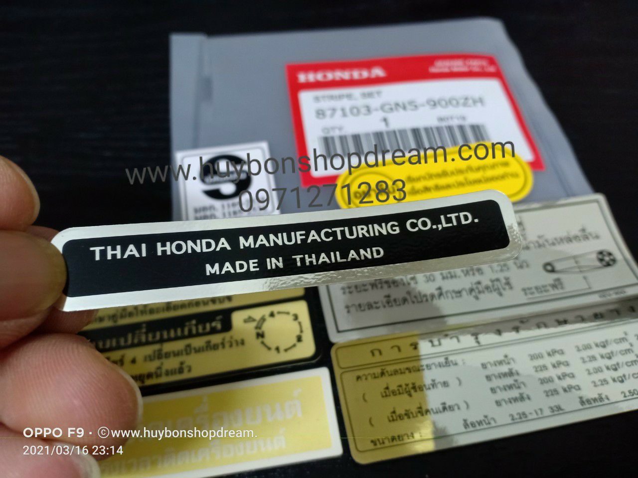 Bộ tem thông số xe Dream Thái