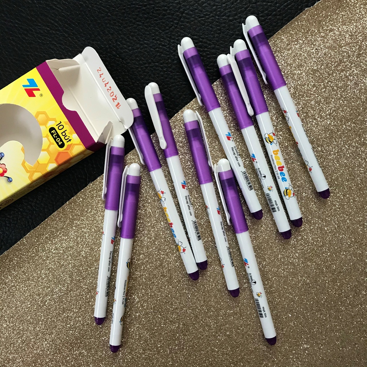 [HCM]Hộp Bút dạ Kim FL-04/BEE [10 bút] - Bút Lông Kim