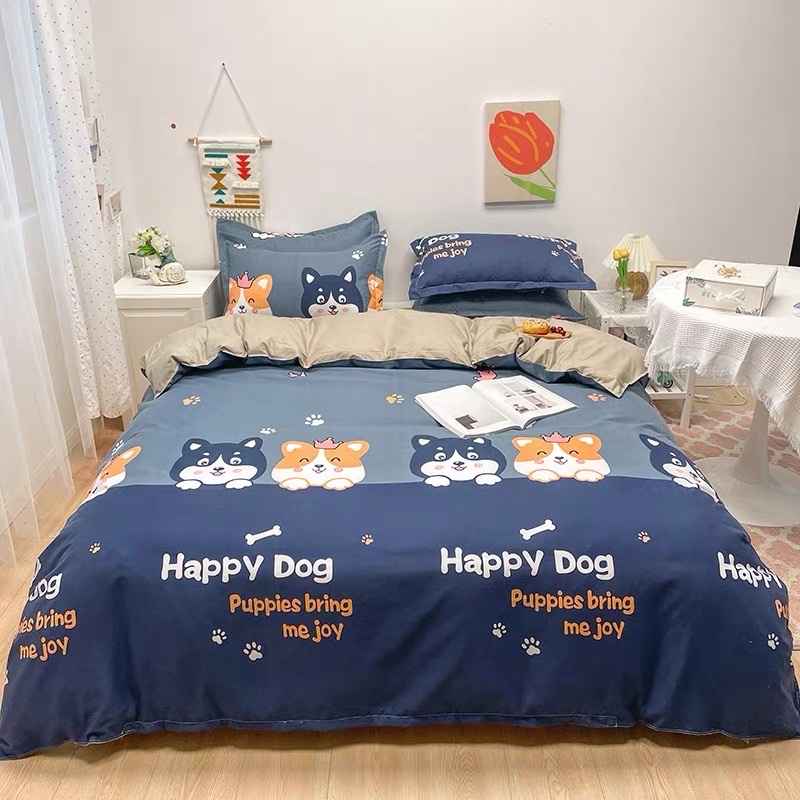 [ XẢ KHO ] SET 4 món Cotton Poly Simle --- miễn phí bo chun drap ga giường