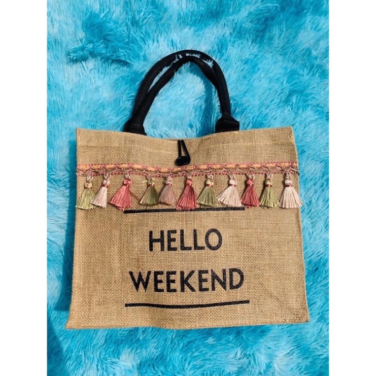 Túi Cói Đi Biển Túi Cói Du Lịch HELLO WEEKEND Mẫu Mới