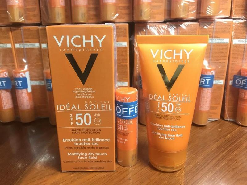 Set Kem chống nắng Vichy Capital Ideal Soleil SPF50 + son dưỡng Vichy Ideal Soleil Lip Stick SPF30