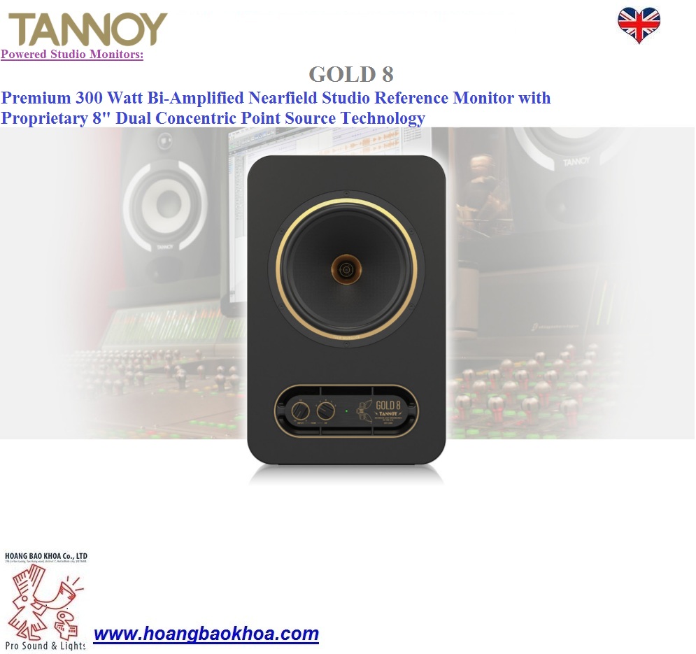 Loa monitor TANNOY GOLD 8 -- 300 Watts - 8-- Loa Kiểm Âm Đồng Trục Chính  Hãng Tannoy - MixASale