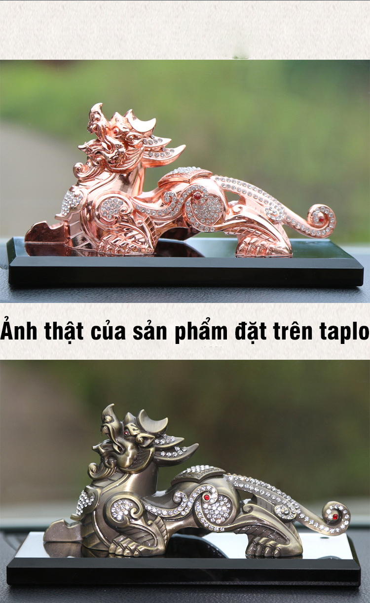 Tượng Tỳ Hưu Phong Thủy Trang Trí Ô Tô Bàn Làm Việc Cao Cấp Tặng Nước Hoa