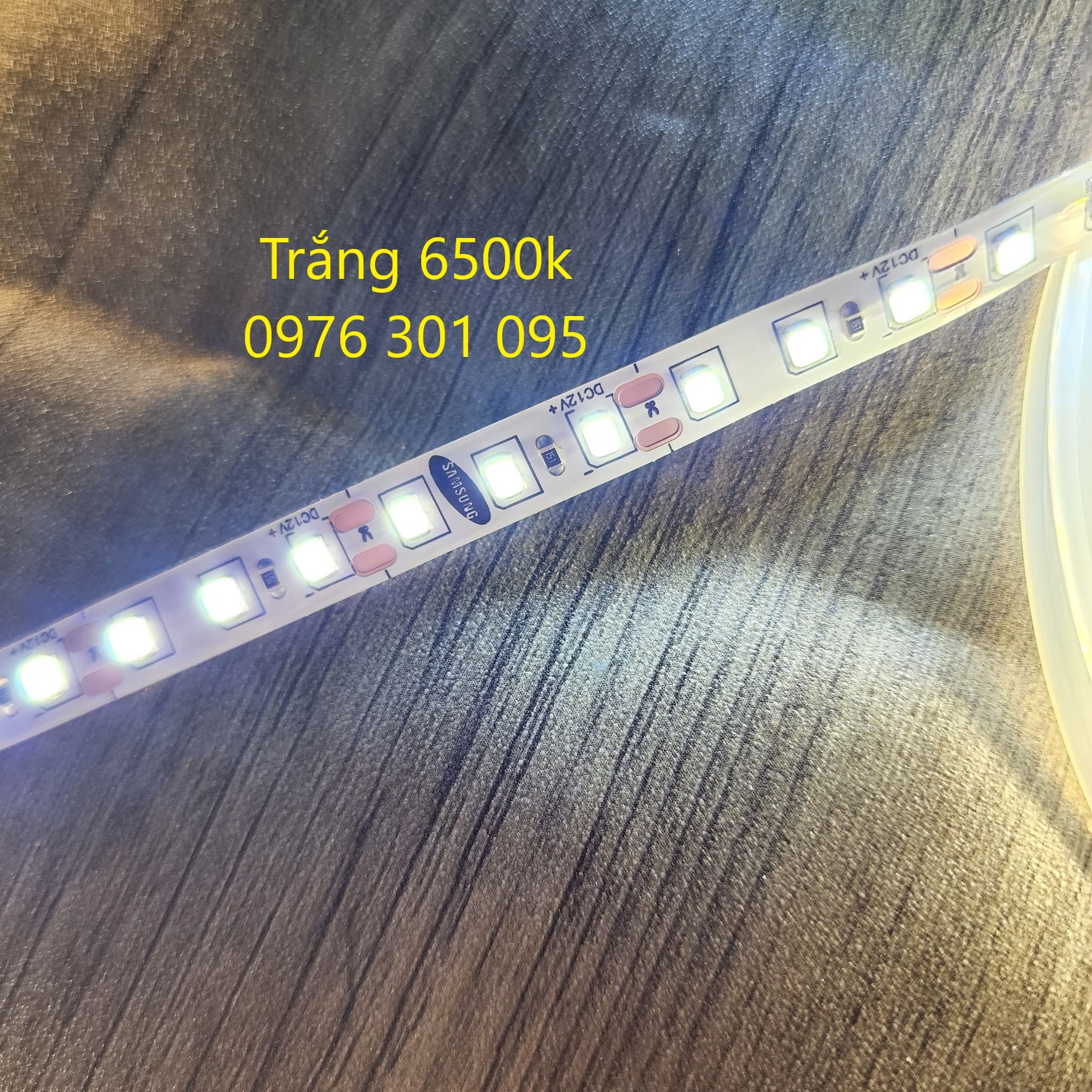 Dây led dán trang trí 12v 120led 2835 trắng/vàng/vàng nắng 4000k
