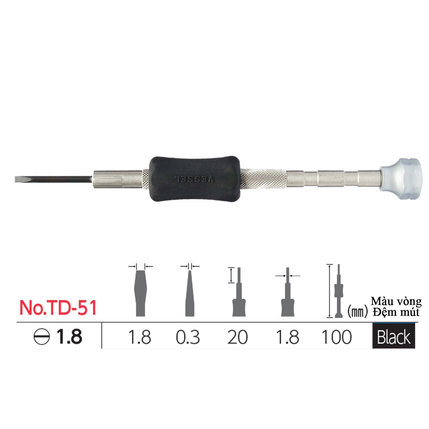 Tô vít siêu nhỏ TD-51 thương hiệu Vessel (Nhật Bản)
