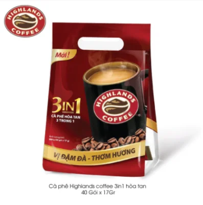 Cà phê sữa Hòa tan 3in1 Highlands coffee - Hộp 40 gói - Hàng mới sản xuất