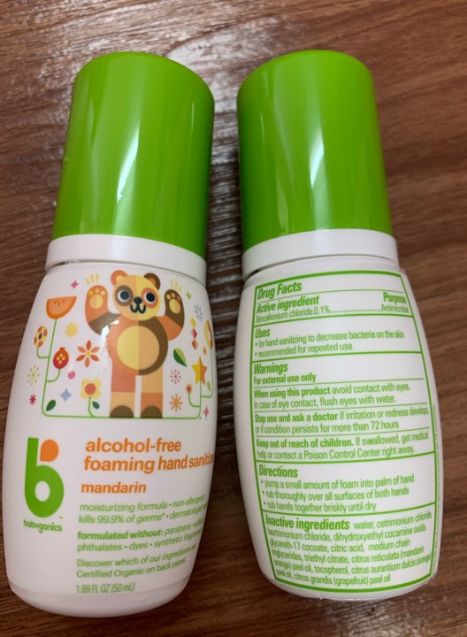 Nước rửa tay khô cho bé Babyganics