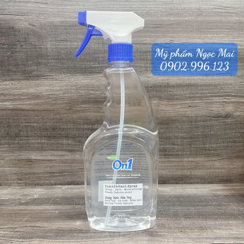 Xịt khuẩn ON1 dung dịch rửa tay khô lưu giữ hương thơm rất tốt êm ái bảo vệ da tay 650ml