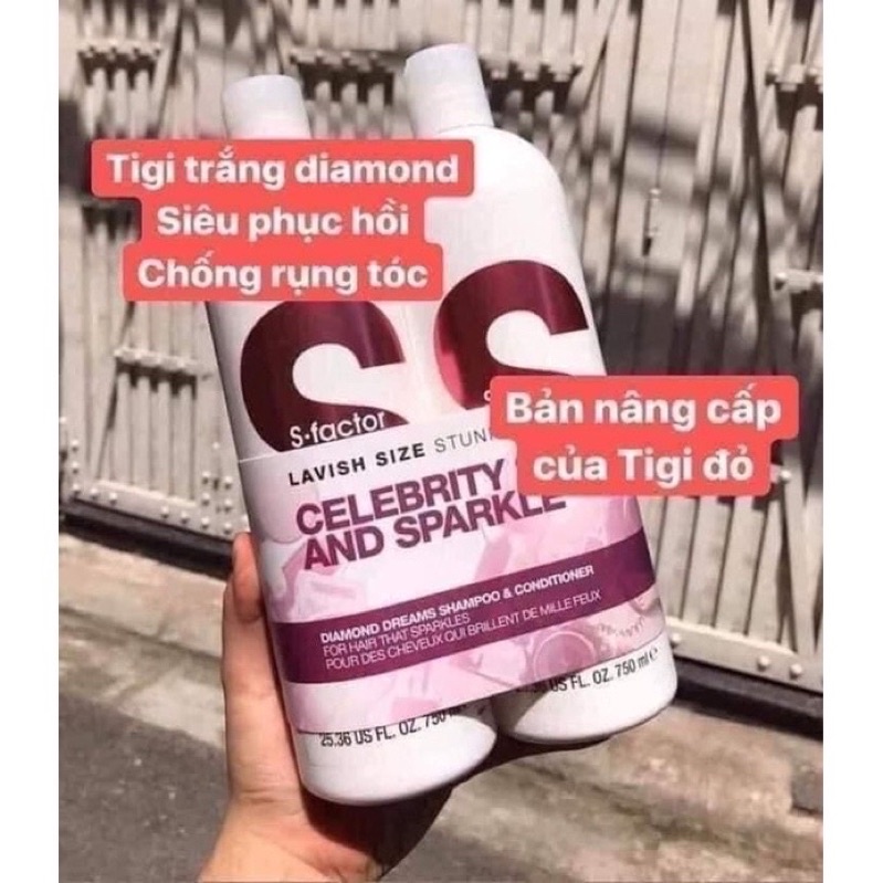 Cặp dầu gội xả Tigi diamond chữ S bản nâng cấp tigi bed head đỏ