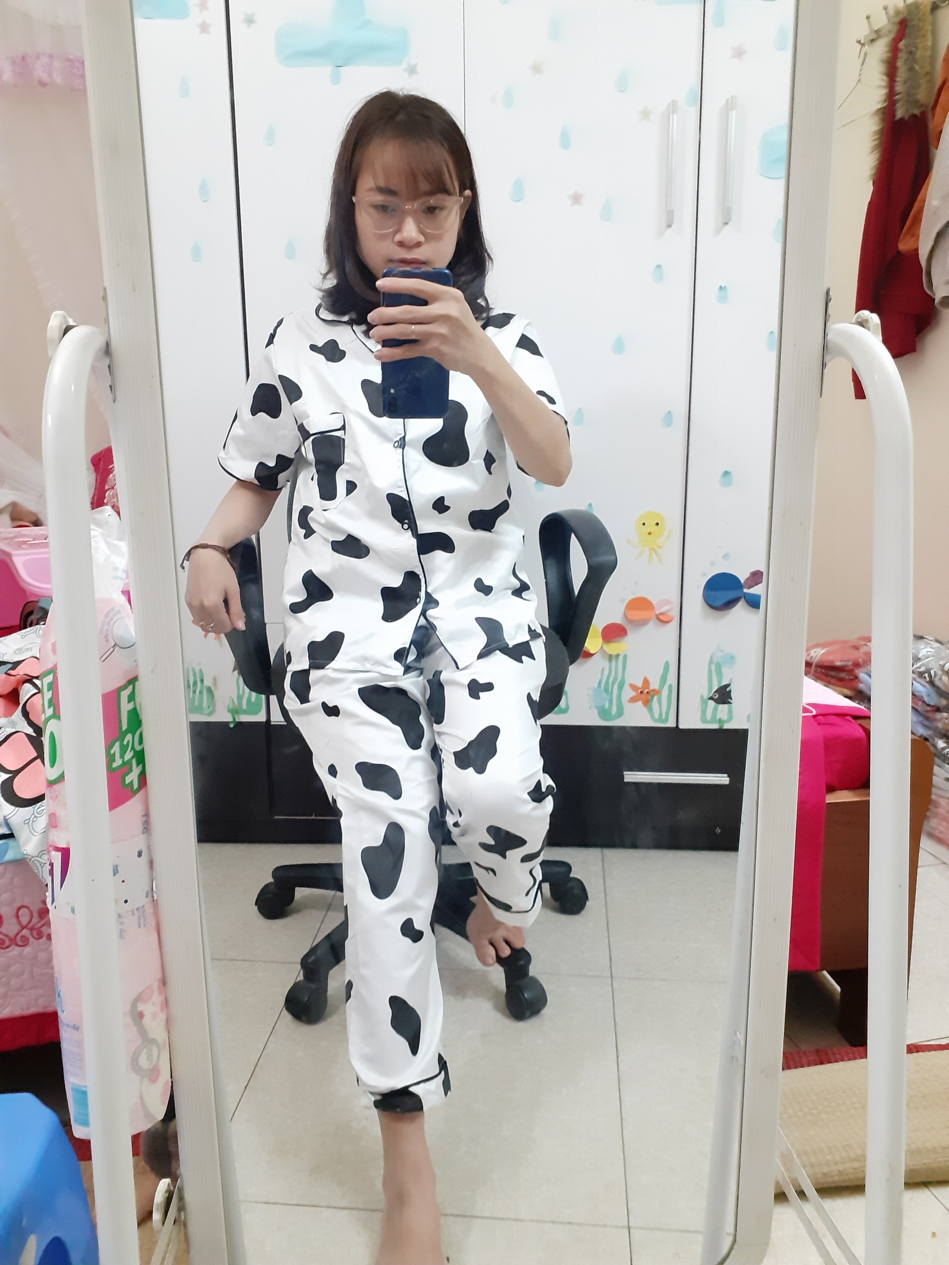 (Ib chọn mẫu) Pizama áo cộc quần dài (40~60kg tùy chiều cao)