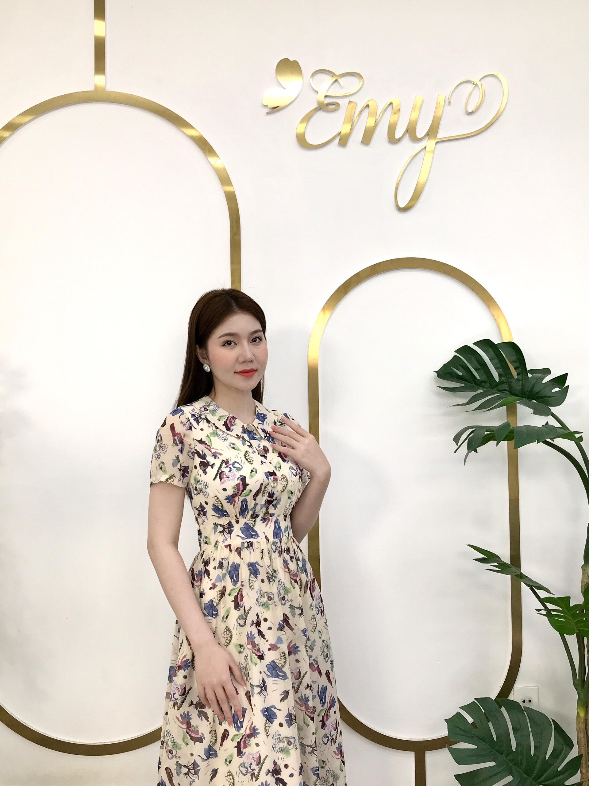 Đầm EM9160 Xòe Cổ Sơ Mi Có Túi EMY